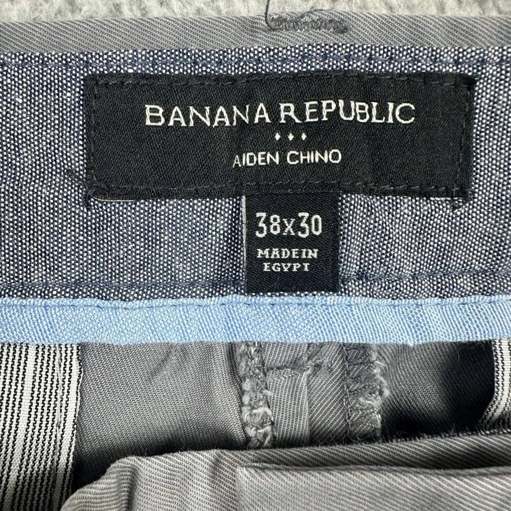 Banana Republic Aiden Chino Pants Mens 38x30 Mercury Grey Preppy Business‎